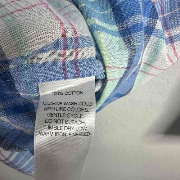 Vineyard Vines Shirt Mens L Blue Plaid Classic Tucker Button Down Preppy Coastal - Picture 7 of 8